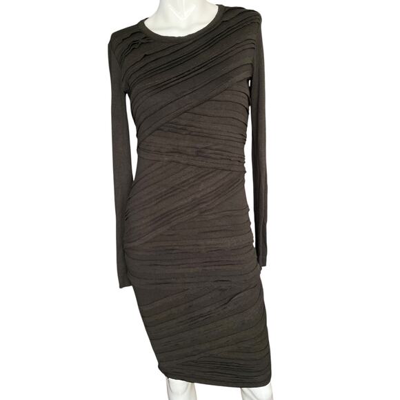Bailey 44 Olive Green Bodycon Midi Dress Small - Picture 1 of 3